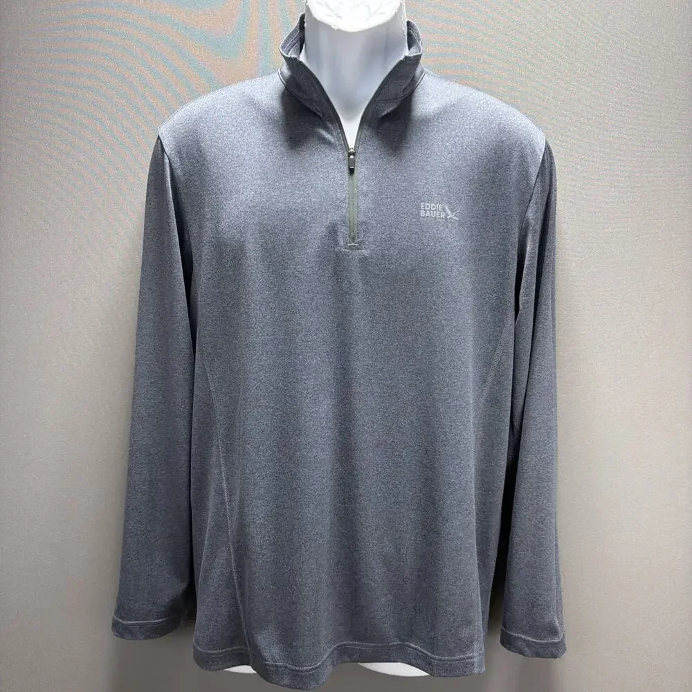 Men's Eddie Bauer Adventurer Size S Pullover 1/4 Zip Long Sleeve Blue Freedry